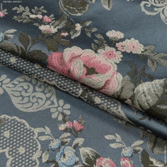 Тканини для декоративних подушок - Жаккард Анданте троянди сірий