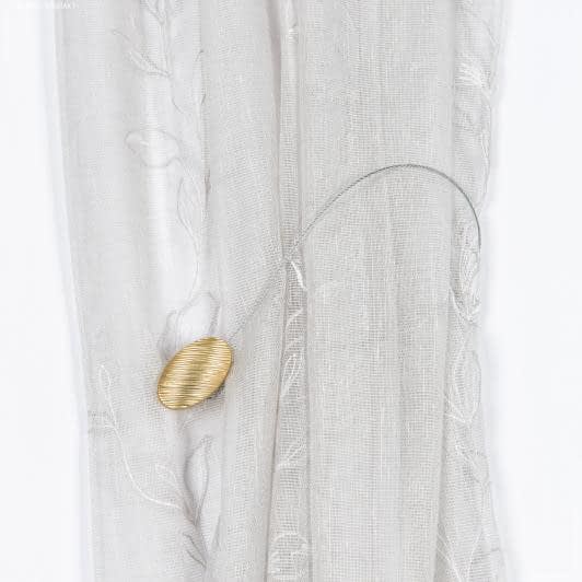 Ткани фурнитура для дома - Магнитный подхват овал матовое золото 55*33 мм, с тросиком 43.5 см (1шт)