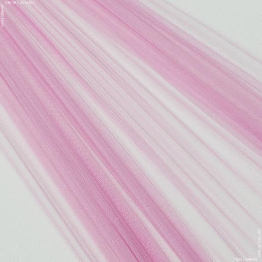 Тканини гардинні тканини - Тюль сітка  міні Грек   рожевий