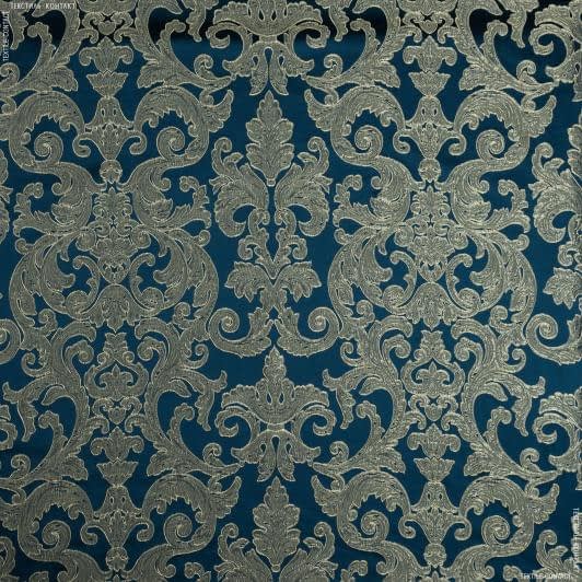 Ткани для римских штор - Портьерная ткань Ревю фон синий