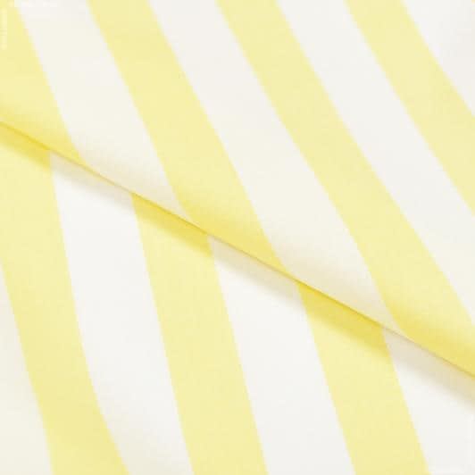Тканини для блузок - Котон стрейч смужка лимонний