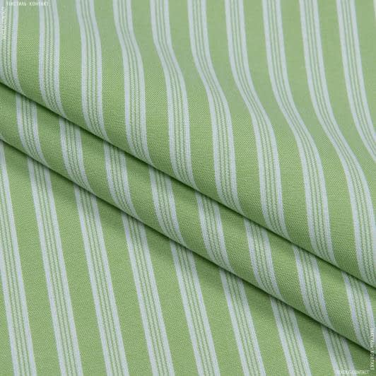 Ткани для банкетных и фуршетных юбок - Декоративная ткань Рустикана полоса цвет зеленое яблоко