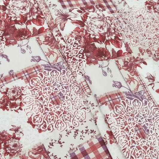 Ткани для портьер - Декоративная ткань Синтия красно-фиолетовая
