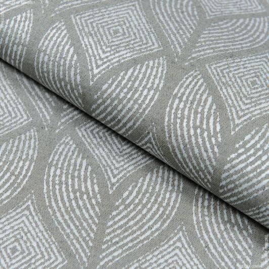 Ткани для одежды - Ткань с акриловой пропиткой Орнамент цвет св. оливка