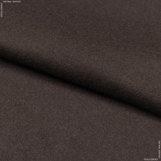 Ткани для верхней одежды - Пальтовый велюр кашемир коричневый