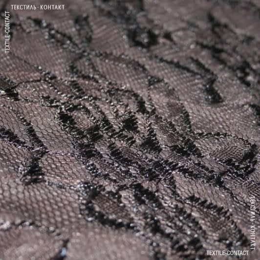 Тканини мереживна тканина - Костюмний гіпюр коричневий