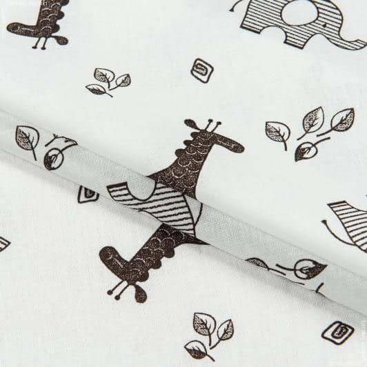 Тканини для пелюшок - Ситець 67-ткч дитячий жираф коричневий