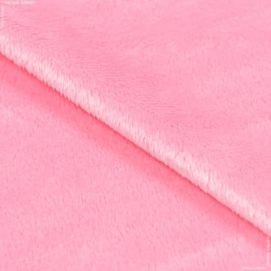 Тканини для покривал - Плюш (вельбо) рожевий