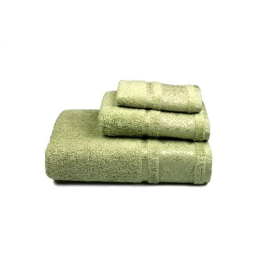 Ткани махровые полотенца - Полотенце мхровое  Bamboo new зеленое   30х50 см