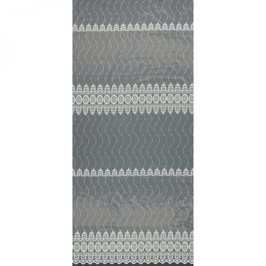 Тканини гардинні тканини - Тюль вишивка Корінн молочний з блиском з фестоном