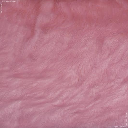 Ткани для верхней одежды - Мех длинноворсовый розовый