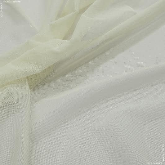 Ткани гардинные ткани - Тюль сетка Крафт цвет крем с утяжелителем