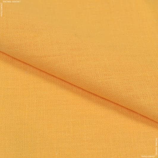 Ткани для костюмов - Лен костюмный умягченный  желтый
