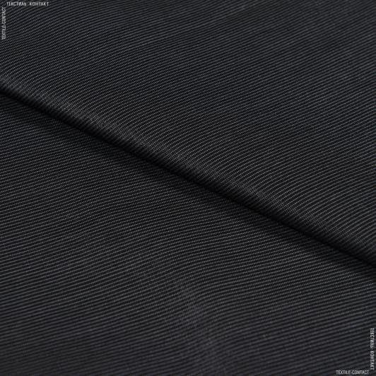 Тканини для одягу - Плащова металізована смужка чорний