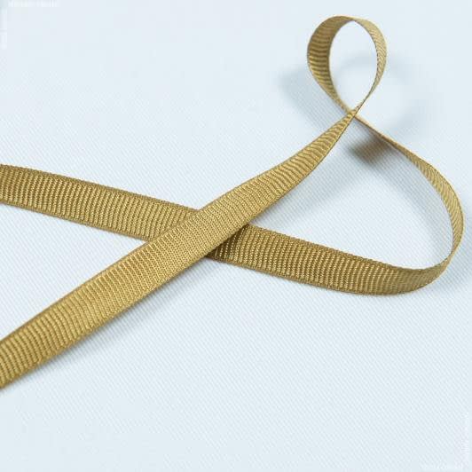 Тканини фурнітура для декора - Репсова стрічка Грогрен /GROGREN колір гороховий 7 мм