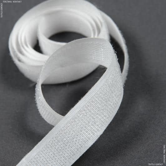Ткани фурнитура и аксессуары для одежды - Липучка Велкро пришивная жесткая часть белая 20мм/25м