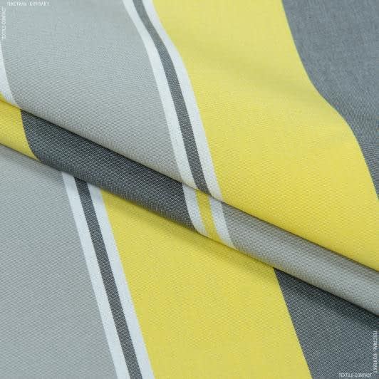 Тканини для меблів - Дралон смуга /TURIN колір сірий, жовтий