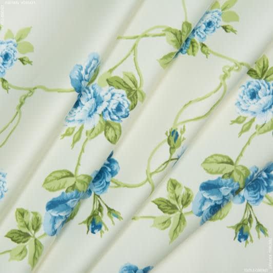 Тканини портьєрні тканини - Декоративна тканина Салвія троянди блакитний