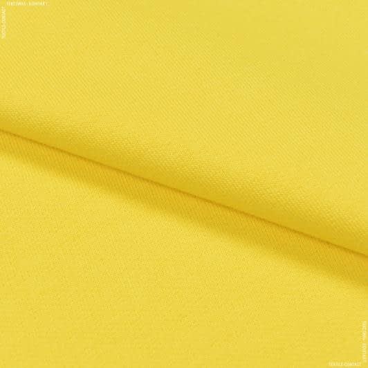 Тканини бавовна - Футер 3х-нитка з начісом  жовто-лимонний