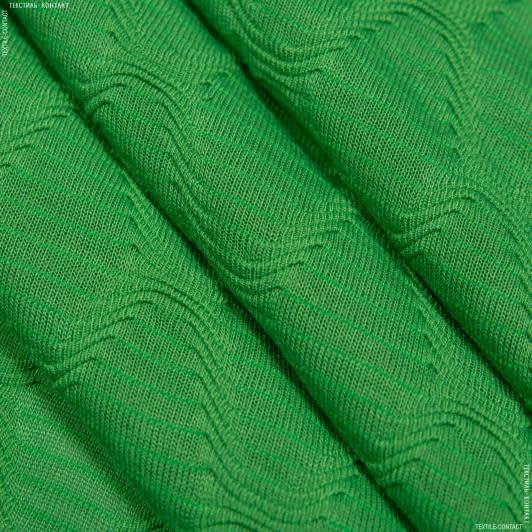 Тканини для костюмів - Трикотаж в'язаний жатка зелений