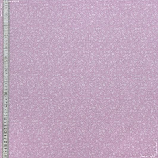 Тканини для декоративних подушок - Екокотон Аріна фон рожевий, квіточки білі
