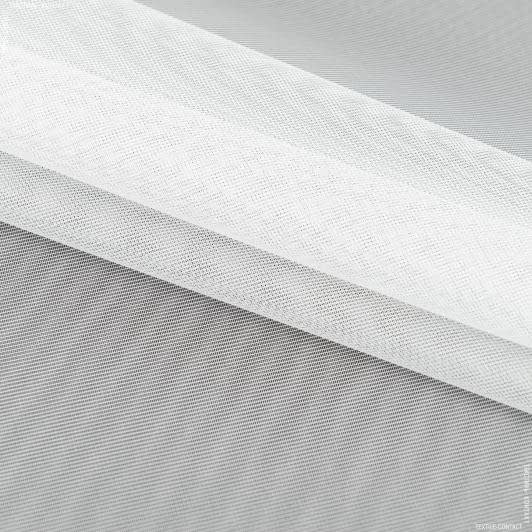 Ткани для рукоделия - Тюль сетка Гамбия бело-молочная с утяжелителем