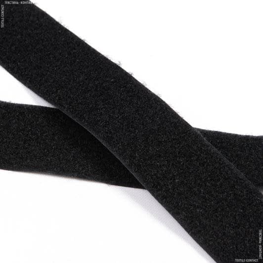 Ткани готовые изделия - Липучка Велкро пришивная мягкая часть черная 40мм/25м