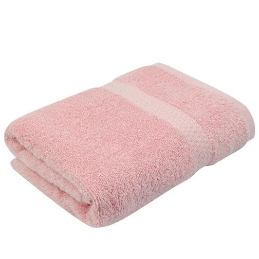 Ткани махровые полотенца - Полотенце махровое с бордюром 70х140 розовое