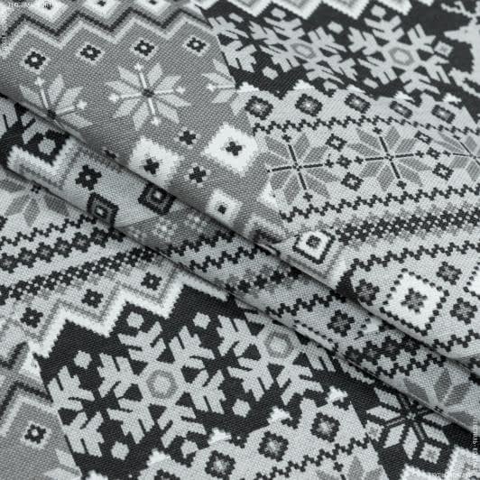 Ткани для римских штор - Декоративная новогодняя ткань Скотланд олени/EPINAL   серый