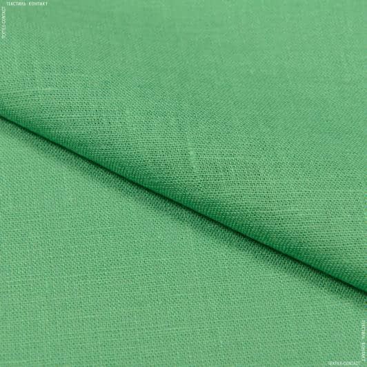 Тканини для костюмів - Льон костюмний пом'якшений зелений