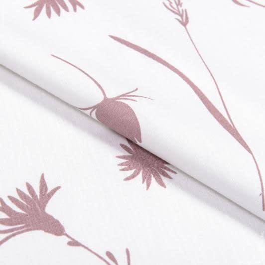 Ткани ткани фабрики тк-чернигов - Бязь ТКЧ набивная васильки лиловые на белом