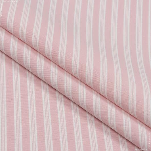 Ткани для рукоделия - Декоративная ткань Рустикана полоса розовая