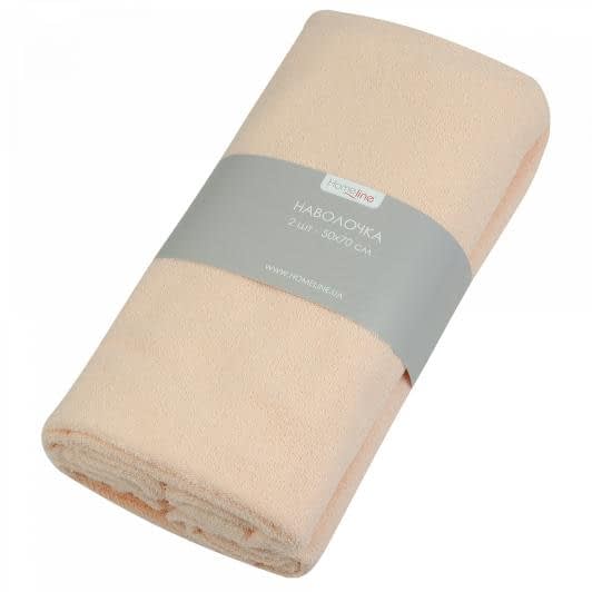 Ткани комплект постельного белья - Наволочка махровая 50х70 (2 шт. в наборе) персиковый