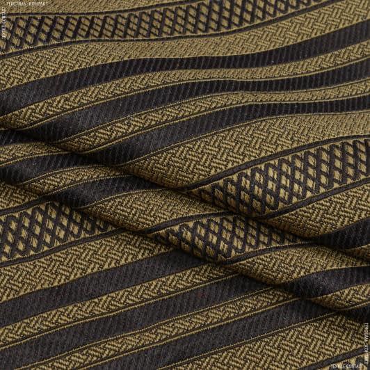 Ткани для декоративных подушек - Декор-гобелен Полоса  старое золото,коричневый