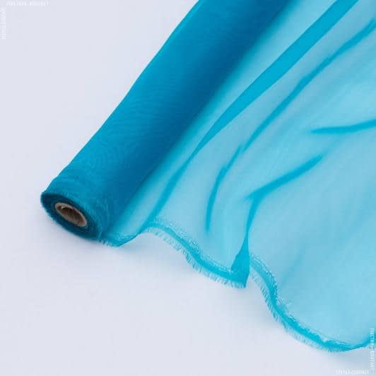 Ткани для платьев - Органза ярко-голубой