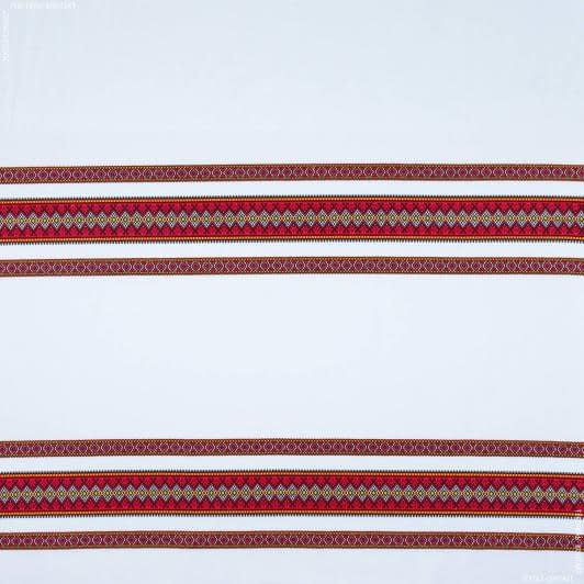 Ткани этно ткани - Ткань скатертная  тдк-80 №1  вид 8  єрика красный
