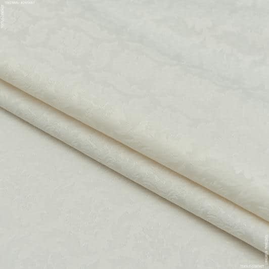 Ткани портьерные ткани - Скатертная ткань Корфу вензель цвет крем