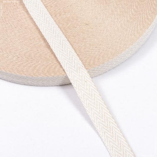 Тканини фурнітура для декора - Декоративна кіперна стрічка ялинка молочна 15 мм