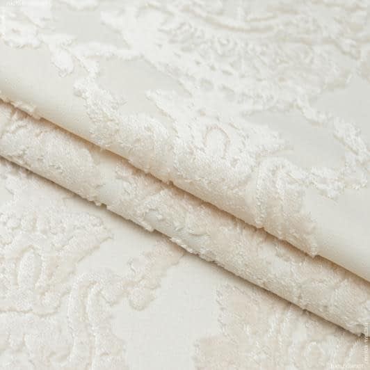 Ткани для декоративных подушек - Велюр жаккард Виченца цвет крем