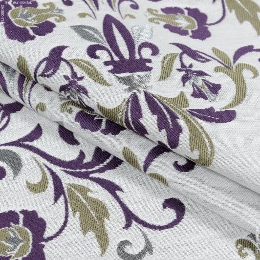 Тканини портьєрні тканини - Декоративна тканина жаккард Арзона / ARJONA вензель фіолетовий