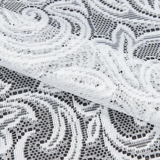 Ткани гардинные ткани - Гардинное полотно / гипюр Неолина завитки белый (фестон)