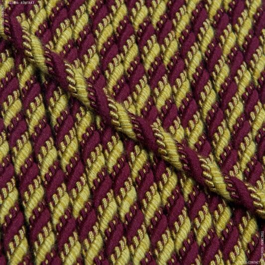 Тканини всі тканини - Шнур Базель колір бордо, золото d=10мм