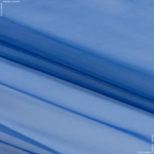 Тканини гардинні тканини - Тюль вуаль синій