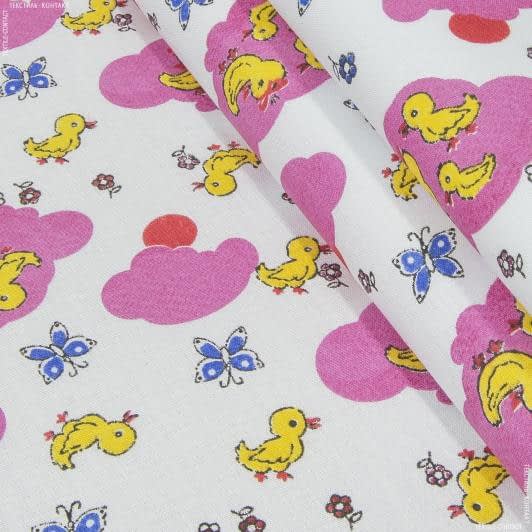 Ткани для пеленок - Ситец детский тк утята розовый