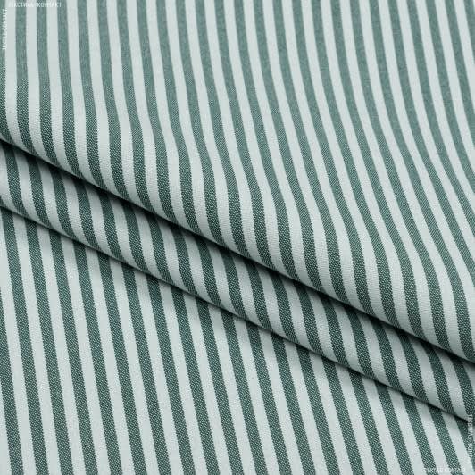 Ткани для банкетных и фуршетных юбок - Декоративная ткань Рустикана полоса узкая т.зеленая