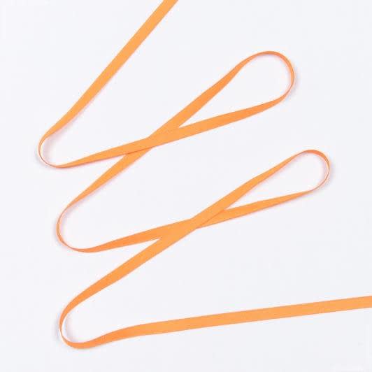 Тканини фурнітура для декора - Репсова стрічка ГРОГРЕН/GROGREN помаранчевий 7 мм (20м)