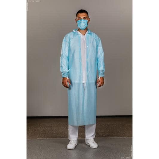 Тканини захисні костюми - Халат медичний одноразовий на кнопках (герметизація швів ультразвуком) M