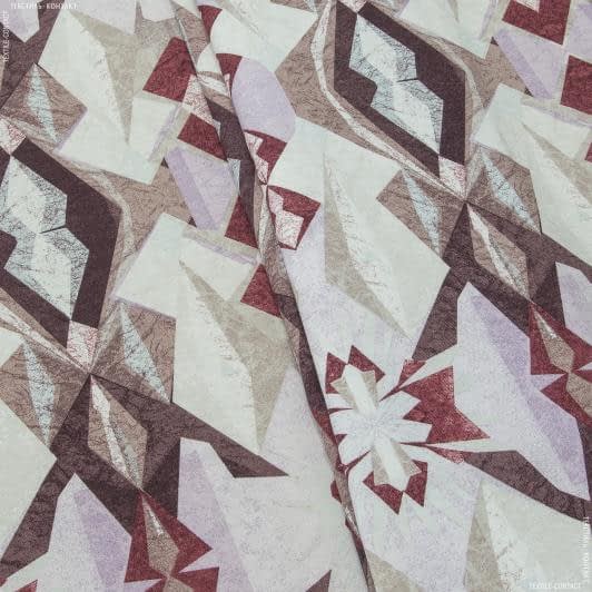 Тканини для штор - Декоративна тканина Ванда абстракція бордовий, коричневий