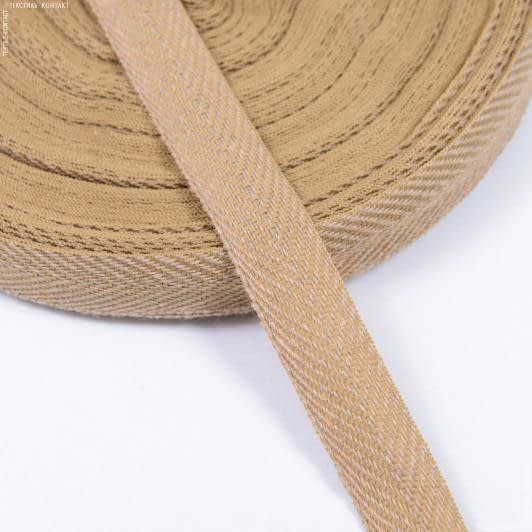 Ткани тесьма - Декоративная киперная лента елочка бежевая 20 мм