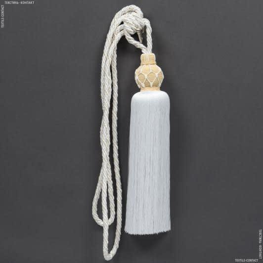 Тканини фурнітура для декора - Підхват для штор Монро білий, св.золото 93 см (1шт)